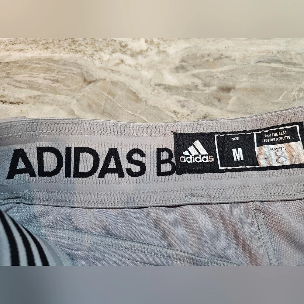 Adidas Baseball Pants Gray Black Stripe Men’s Medium Athletic Sports